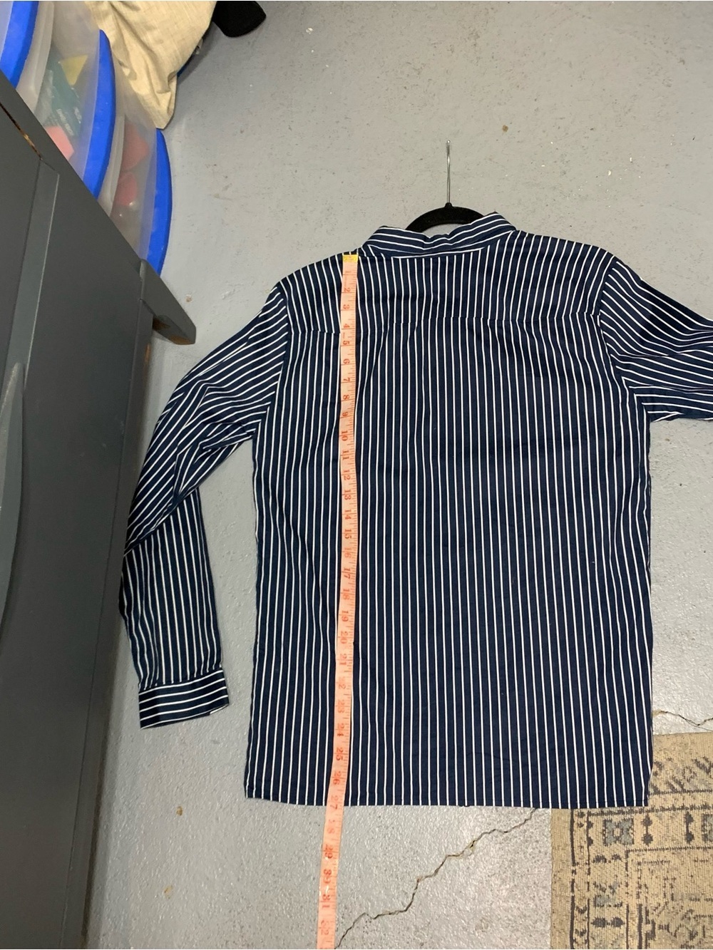 Rad Hourani Striped Navy White Blouse Unisex S Cotton Long Sleeve Quiet Luxury - Picture 12 of 14
